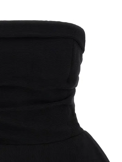 Magda Butrym Ribbed Draped Mini Dress In Black