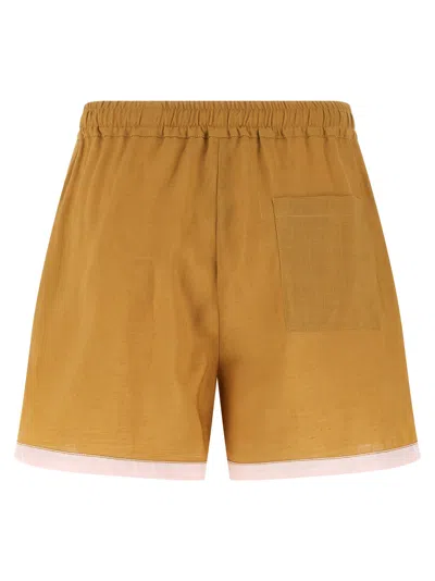 Marni Linen Shorts Bermuda And Short Yellow In Brown