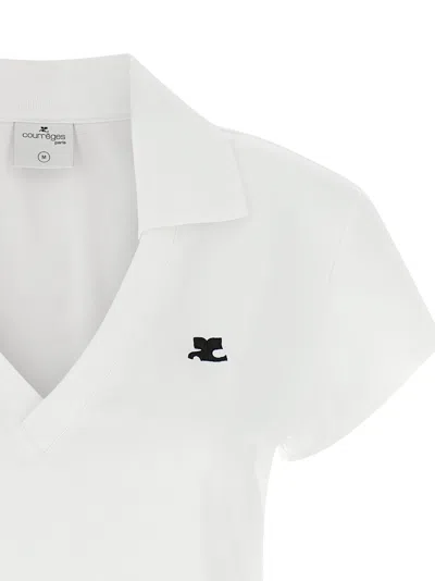 Courrèges Sports Cropped T-shirt In White