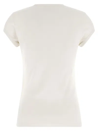 Courrèges Baby Logo Short Sleeve Crew Neck T-shirt In White