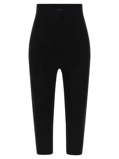 Chloé Knitted Leggings In Black