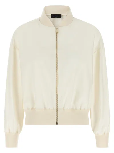 Fabiana Filippi Insert Bomber Jacket Puffer Jackets White In Neutral