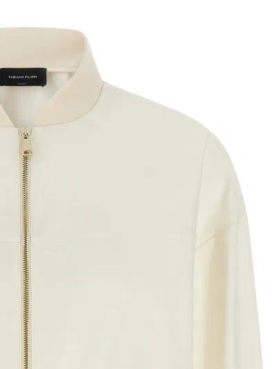 Fabiana Filippi Insert Bomber Jacket Puffer Jackets White In Neutral