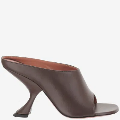 Amina Muaddi Sandals Uma In Leather In Brown