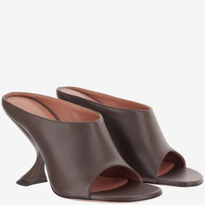 Amina Muaddi Sandals Uma In Leather In Brown