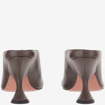 Amina Muaddi Sandals Uma In Leather In Brown