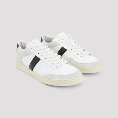 Tom Ford Panelled Suede And Grained Leather Sneakers In White