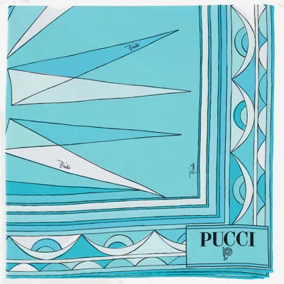 Pucci Silk Scarf With Graphic Print In Brown