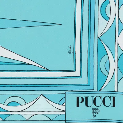 Pucci Silk Scarf With Graphic Print In Brown