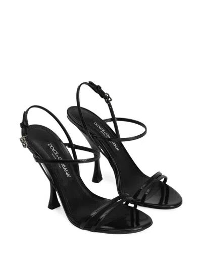 Dolce & Gabbana Women 105mm Leather Ankle Strap Sandals In Black
