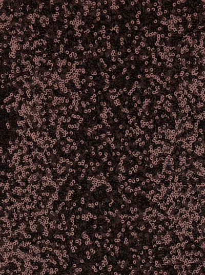 Plain Paillettes Dress In Brown