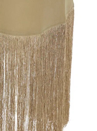 Taller Marmo Berlin Fringed Crepe Gown In Neutral
