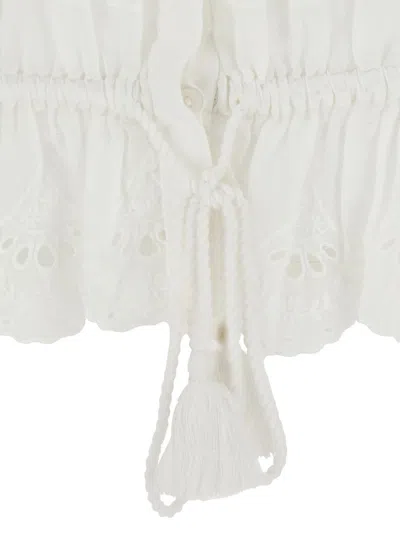 Isabel Marant Étoile Polly Lace And Cotton Blouse In White