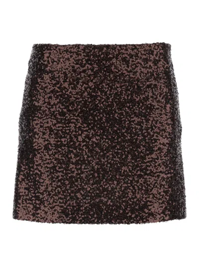 Plain Mini Skirt Paillettes In Multi