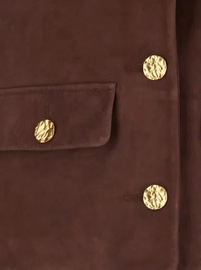 Arma Patch Pocket Round Neck Jacket In Brown