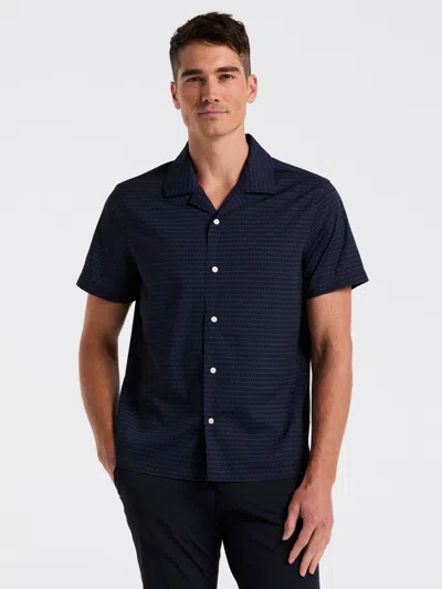 Perry Ellis Men's Hexagon Pop Print Camp Collar Shirt In Blue