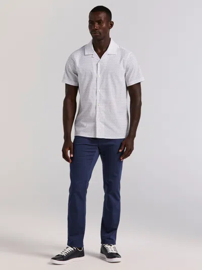 Perry Ellis Men's Hexagon Pop Print Camp Collar Shirt In Blue