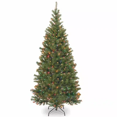 National Tree Co . Aspen Spruce Hinged 7 Foot Pre-lit Spruce Christmas Tree In Green