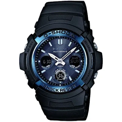 G-shock Casio  Mens Multi-band 6-atomic Blue Watch Awgm100a-1a In Black