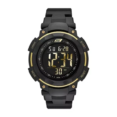 Skechers Ruhland Mens Chronograph Digital Black Strap Watch Sr1019 In Black