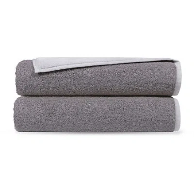 Depera Home Double Face Set Of 2 Turkish Bath Towels In Gray