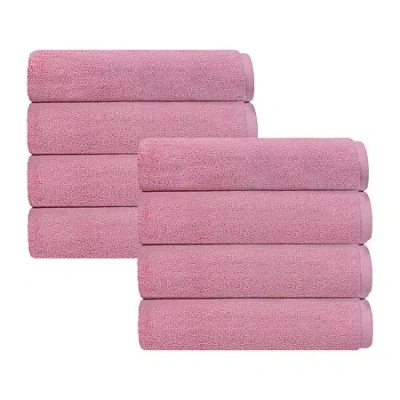 Depera Home Puresoft Set Of 8 Turkish Hand Towels In Pink