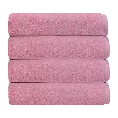 Depera Home Bath Towels Set 4-pc. Quick Dry Bath Towel Set In Pink