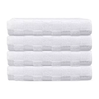Depera Home Bath Towels Set 4-pc. Quick Dry Bath Towel Set In White