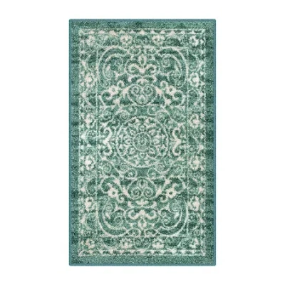Maples Astrid Washable Indoor Rectangular Accent Rug In Green