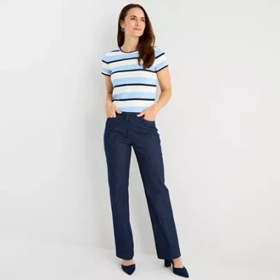Liz Claiborne Womens Mid Rise Trouser In Blue