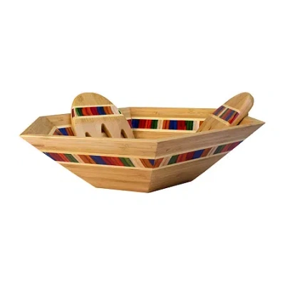 Totally Bamboo Marrakesh 14" Wood Salad Bowl In Brown