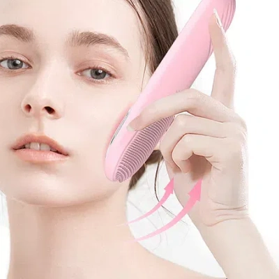 Prospera Red Blue Light Soft Silicone Face And Body Massager In Pink