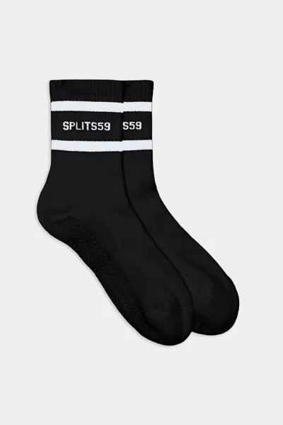 Splits59 Logo Stripe Ankle Socks With Grip In Black