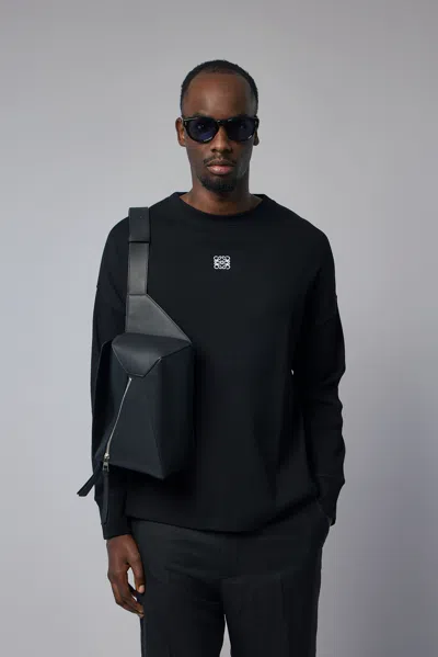 Loewe Mens Ribbed Long-sleeve Cotton-jersey T-shirt Black