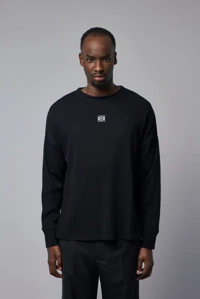Loewe Mens Ribbed Long-sleeve Cotton-jersey T-shirt Black