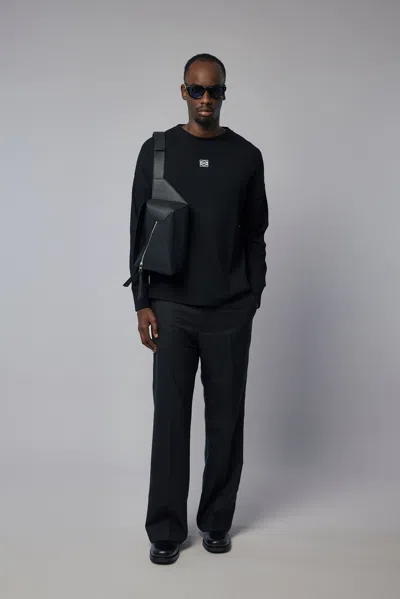 Loewe Mens Ribbed Long-sleeve Cotton-jersey T-shirt Black