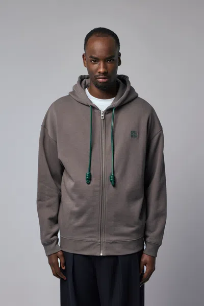 Loewe Zip-up Hoodie In Brown