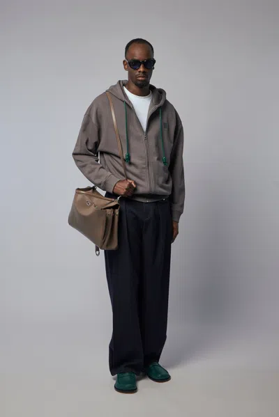 Loewe Zip-up Hoodie In Brown