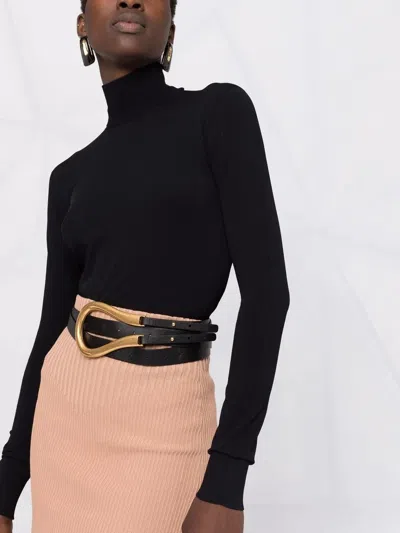 Bottega Veneta Triangle-detail High-neck Top In Black