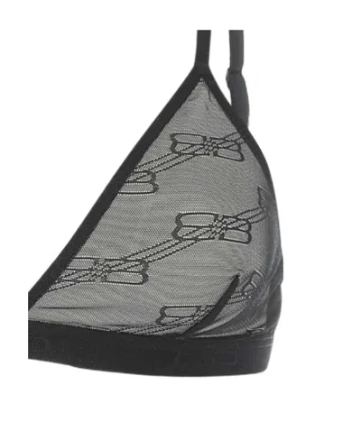 Balenciaga All-over Logo Embellished Triangle Bra In Black