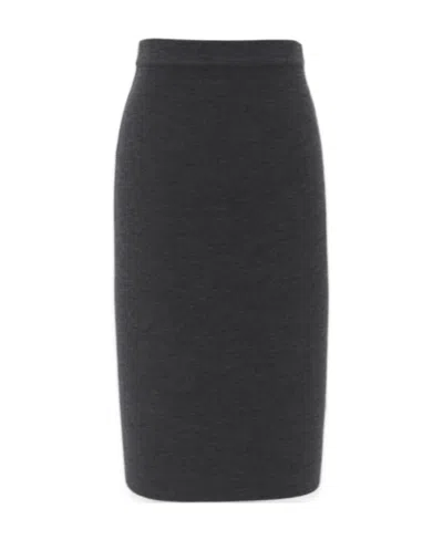 Saint Laurent High-waist Pencil Skirt In Gray