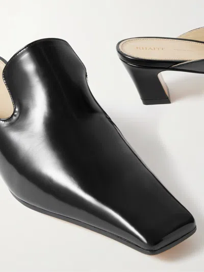Khaite Square-toe Heeled Mules In Black