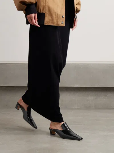 Khaite Square-toe Heeled Mules In Black