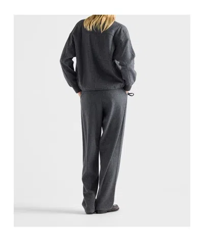 Prada Wool And Cashmere Blouson Jacket In Black