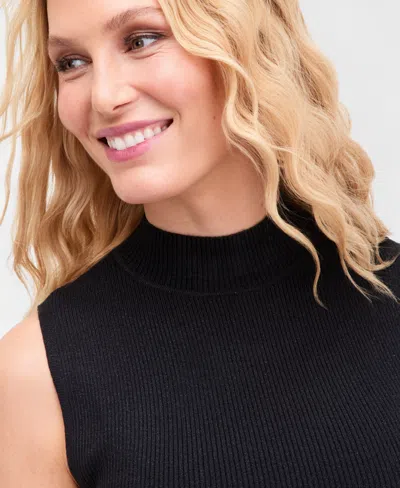Inc International Concepts Women's Shine-knit Sleeveless Sweater, Macy's Exclusive In Black