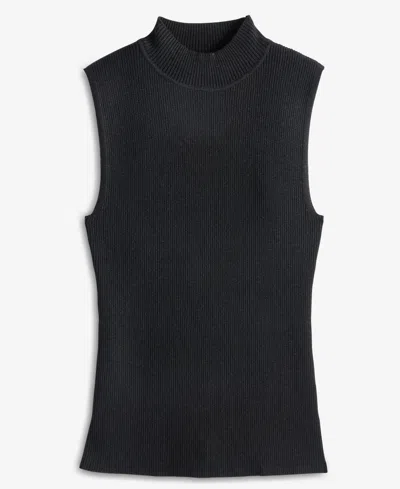 Inc International Concepts Women's Shine-knit Sleeveless Sweater, Macy's Exclusive In Black