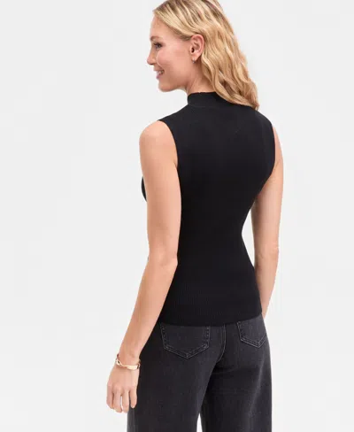 Inc International Concepts Women's Shine-knit Sleeveless Sweater, Macy's Exclusive In Black