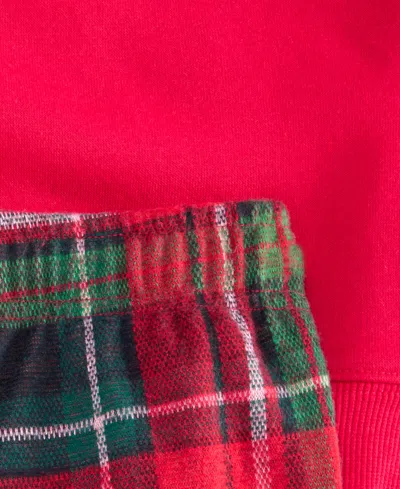 Epic Threads Boys Toddler 2t-4t Dog Bear Top And Plaid Pants, 2-piece Set, Macy's Exclusive In Pink