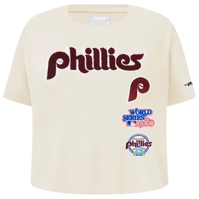 Pro Standard Girls   Philadelphia Phillies Retro Classic Ss Boxy Tee In Neutral