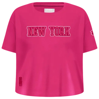 Pro Standard Girls   New York Knicks Triple Pink Ss Boxy Tee In Pink